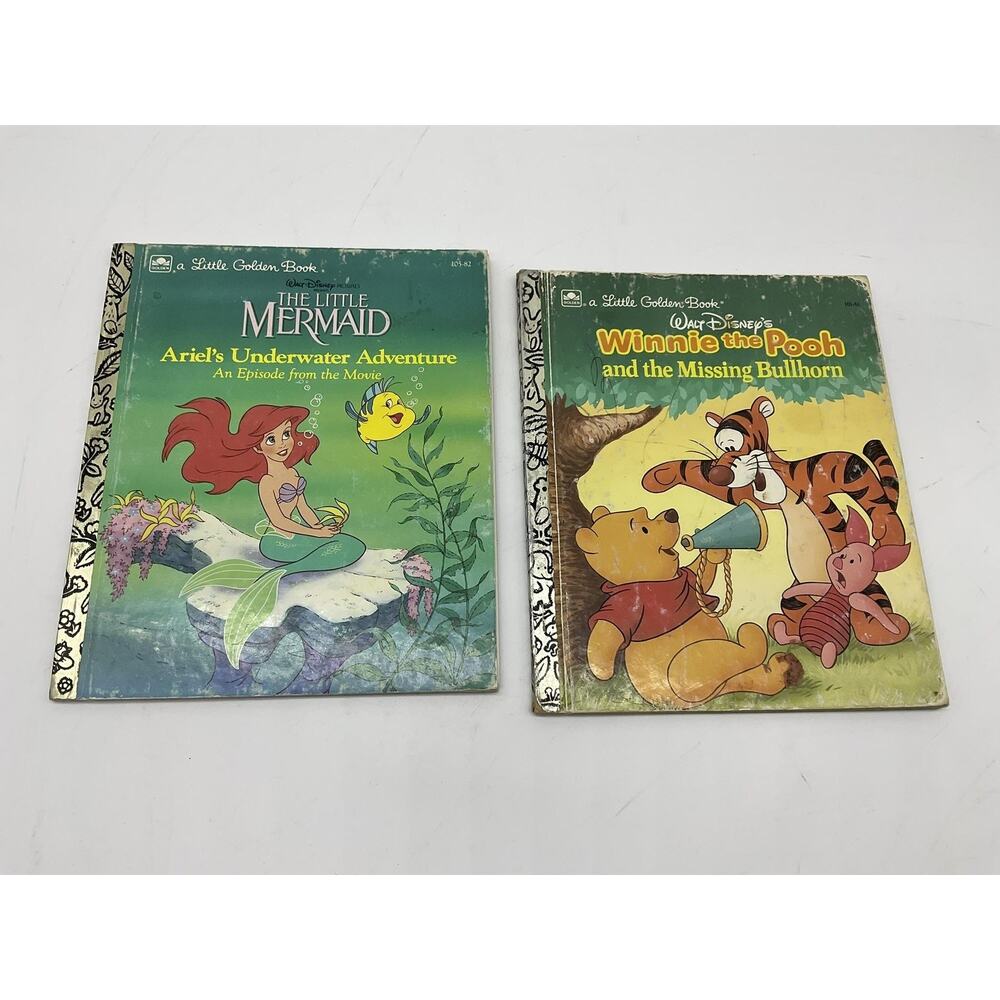 Little Golden Books Disney Little Mermaid and Winnie The Pooh Missing Bullhorn
